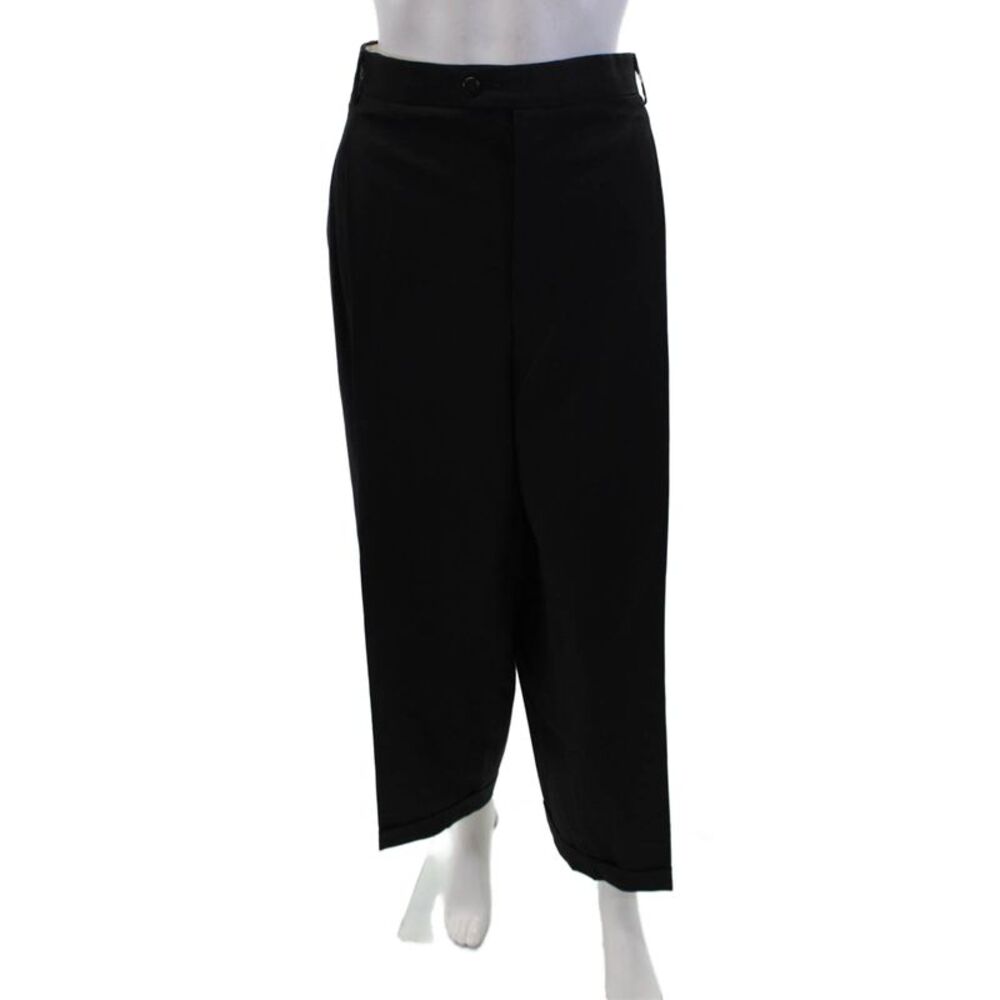 Zanella Womens Zip Button Textured Pleated Lined Pants Black Size EUR 42